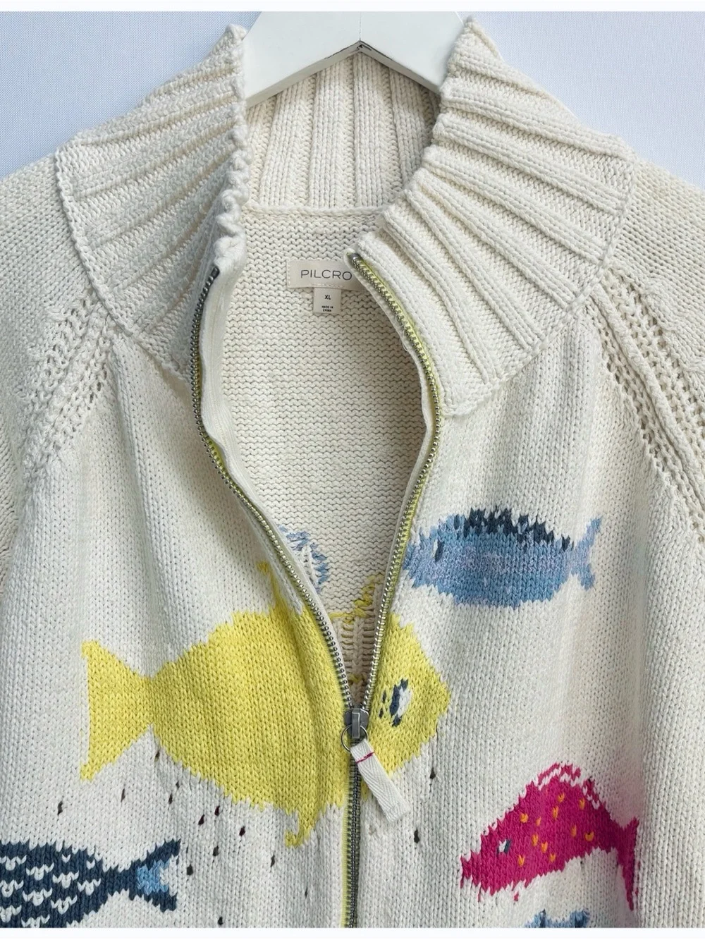 NWT Anthropologie Pilcro Fish Icon Full Zip Cardigan - Picture 10 of 14